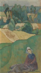 Woman Sitting in a Field